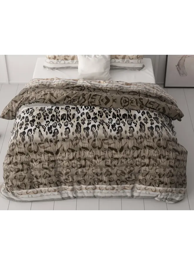 Sleeptime Dekbedovertrek Tiger Leopard Taupe - Microvezel