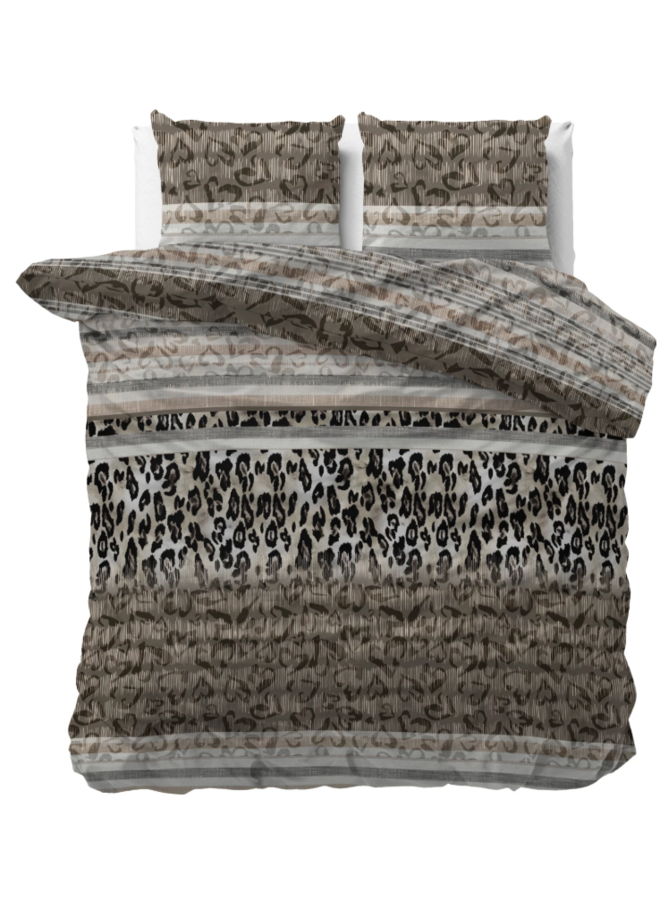 Dekbedovertrek Tiger Leopard Taupe - Microvezel PL2