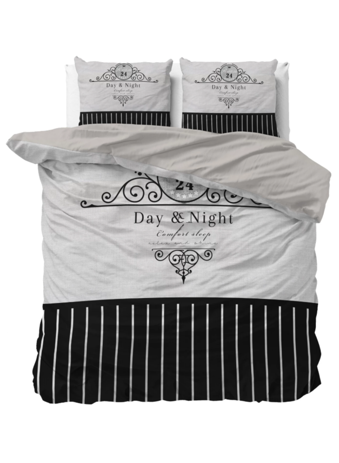 Dekbedovertrek Day And Night Zwart - Microvezel