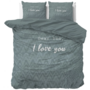 Sleeptime Dekbedovertrek I Love Bed Groen - Microvezel