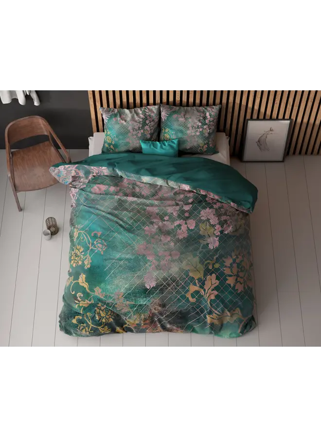 Sleeptime Dekbedovertrek Raddison Flower Groen - Microvezel