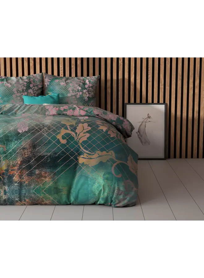 Sleeptime Dekbedovertrek Raddison Flower Groen - Microvezel