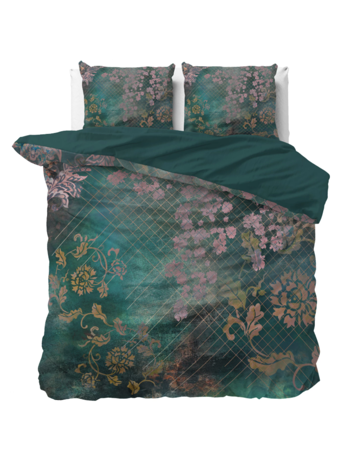 Sleeptime Dekbedovertrek Raddison Flower Groen - Microvezel