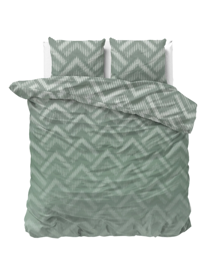 Dekbedovertrek Wavey Shades Groen - Microvezel PL1