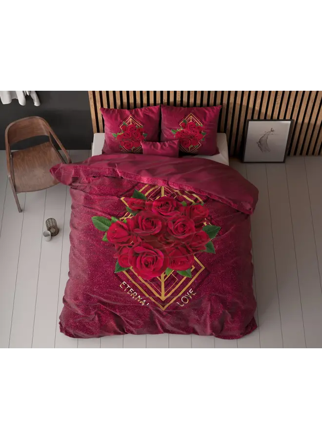 Sleeptime Dekbedovertrek Eternal love Rood - Microvezel