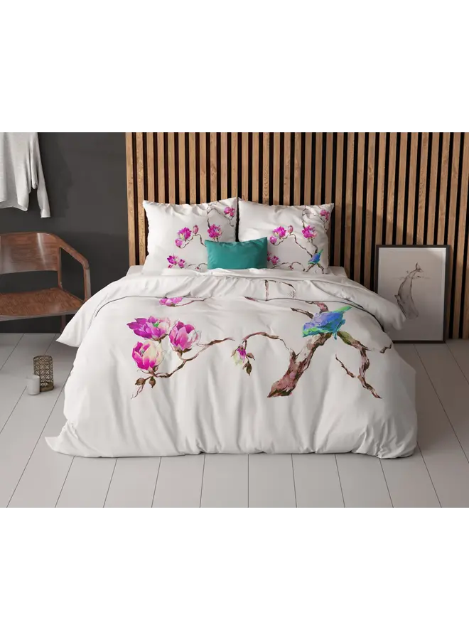Sleeptime Dekbedovertrek Magnolias Wit - Microvezel