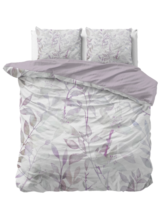 Sleeptime Dekbedovertrek Water Leaves Wit - Microvezel