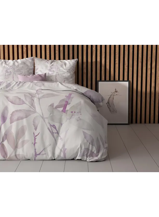 Sleeptime Dekbedovertrek Water Leaves Wit - Microvezel