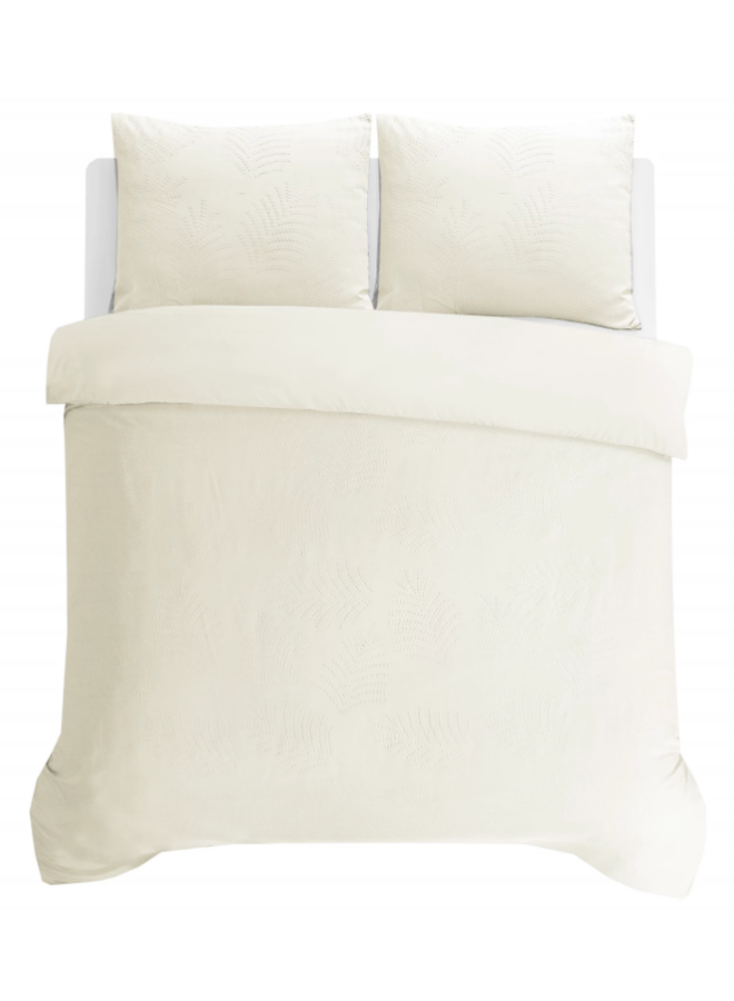 Dekbedovertrek Leaves 3D Creme - Microvezel