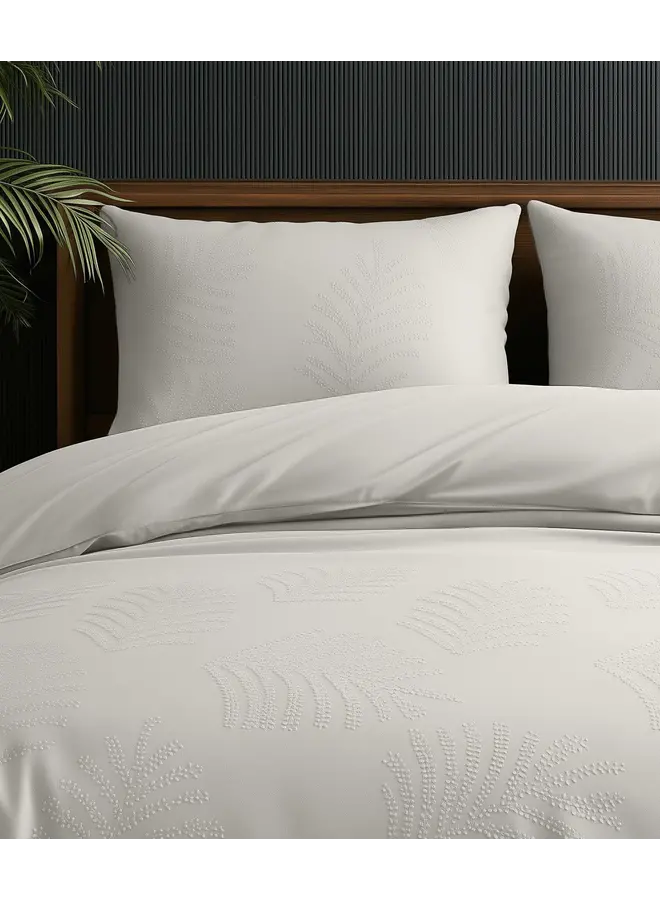 Sleeptime Dekbedovertrek Leaves 3D Creme - Microvezel