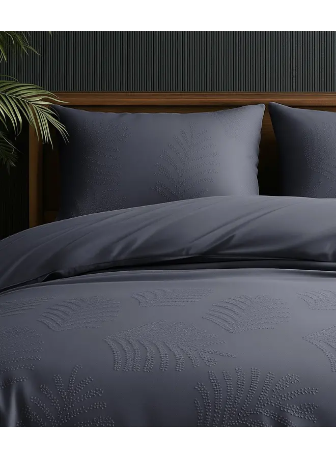 Sleeptime Dekbedovertrek Leaves 3D Antraciet - Microvezel