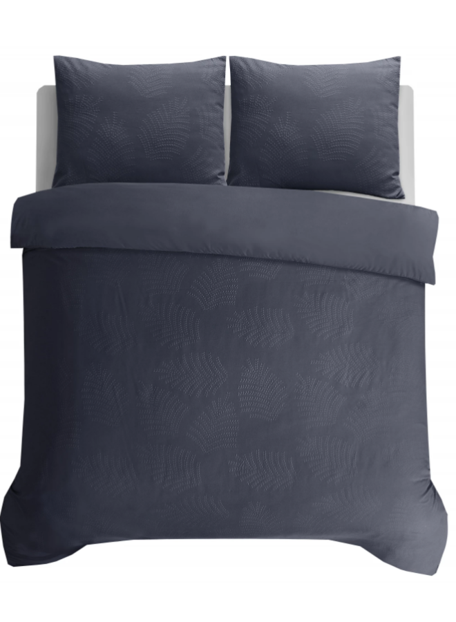 Sleeptime Dekbedovertrek Leaves 3D Antraciet - Microvezel