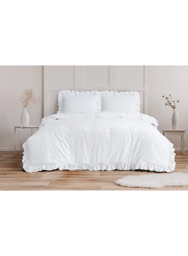 Sleeptime Dekbedovertrek Ruffles Wit