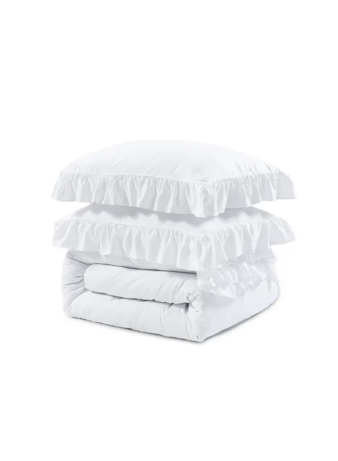 Sleeptime Dekbedovertrek Ruffles Wit