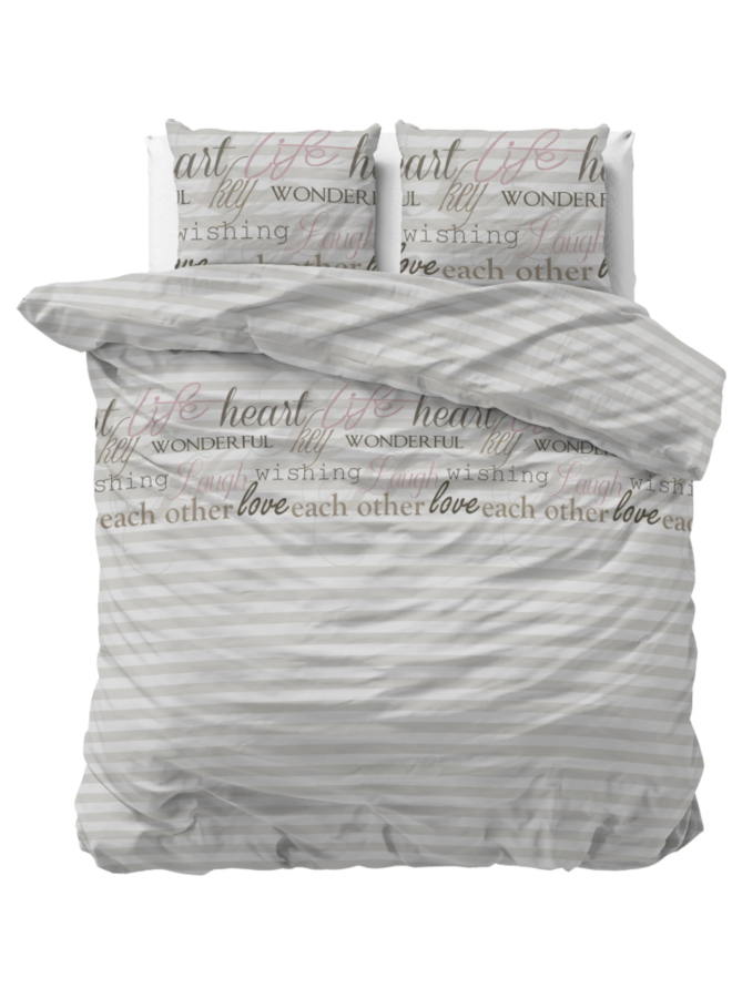 Dekbedovertrek Pinky Words Roze - Microvezel PL2