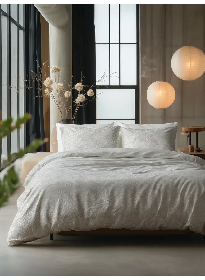 Sleeptime Dekbedovertrek Rattan Zilvergrijs - Katoen