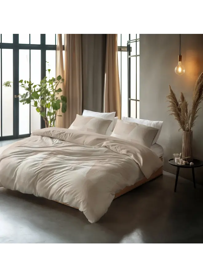 Sleeptime Dekbedovertrek Blush Angles Zand/Beige - Katoen