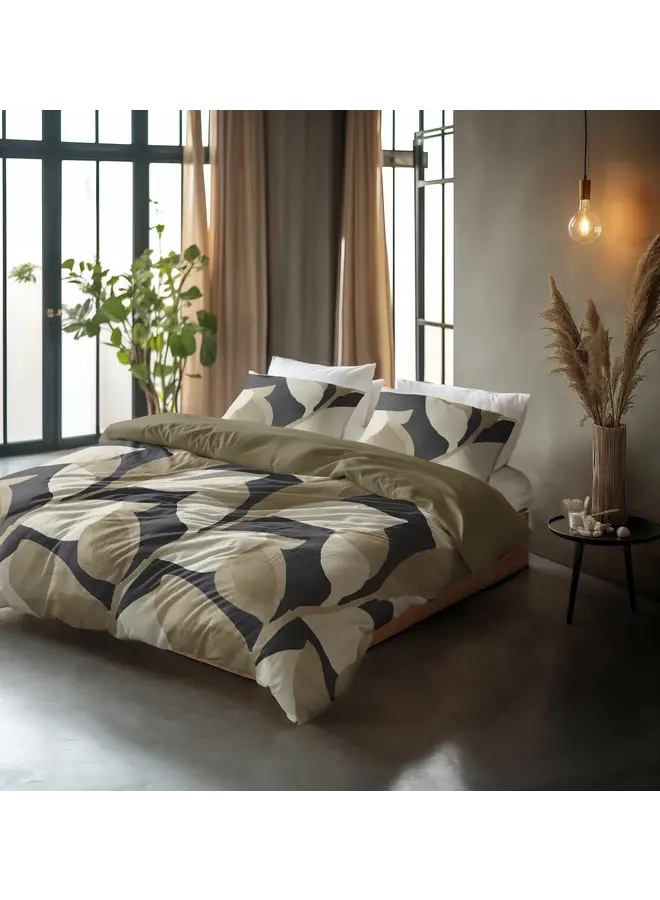 Sleeptime Dekbedovertrek Graphic Garden Antraciet - Katoen