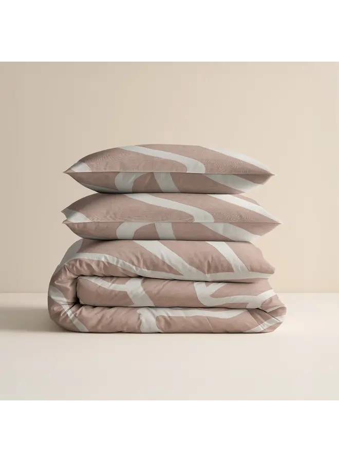 Sleeptime Dekbedovertrek Clay Contours Perzikbruin - Katoen