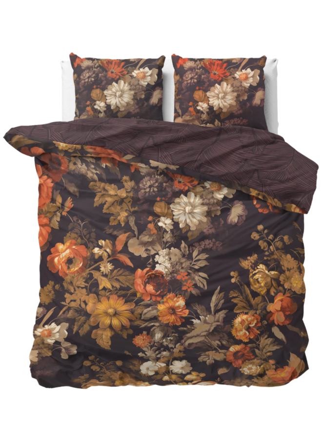 Dekbedovertrek Art flowers Bruin - Katoen PL3
