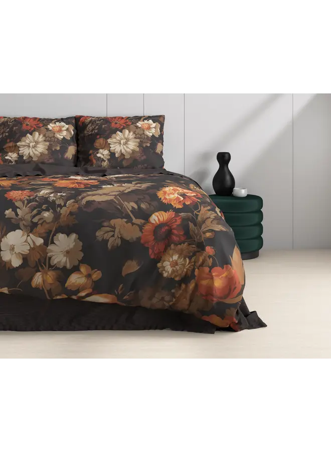 Dreamhouse Dekbedovertrek Art flowers Bruin - Katoen