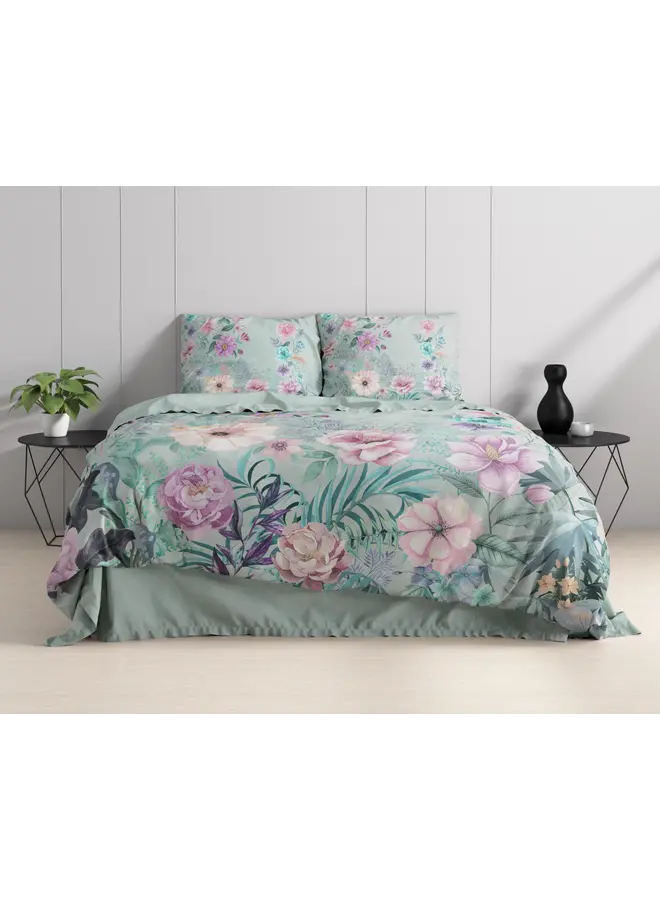 Dreamhouse Dekbedovertrek Flore Blauw - Katoen