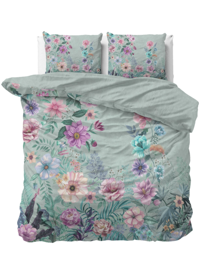 Katoen Dekbedovertrek Groen