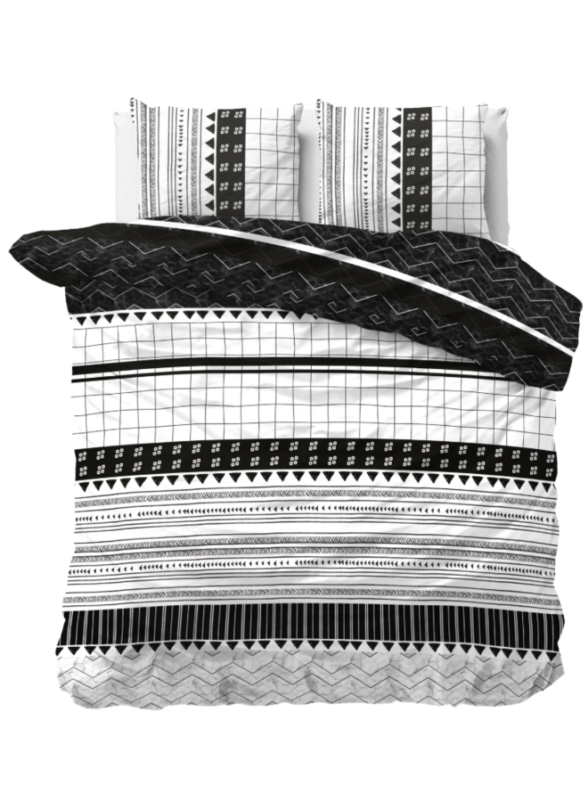 Sleeptime Dekbedovertrek Artic Stripe Wit - Blended Katoen