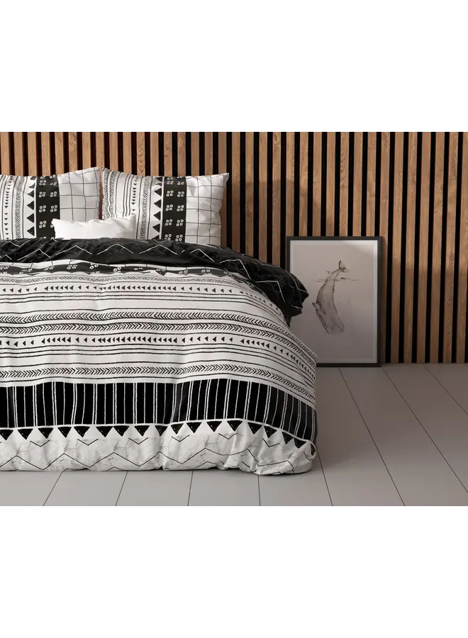 Sleeptime Dekbedovertrek Artic Stripe Wit - Blended Katoen