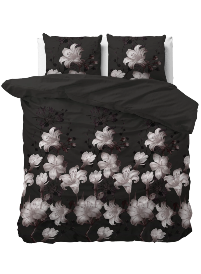 Dekbedovertrek Dark Flower Zwart - Blended Katoen