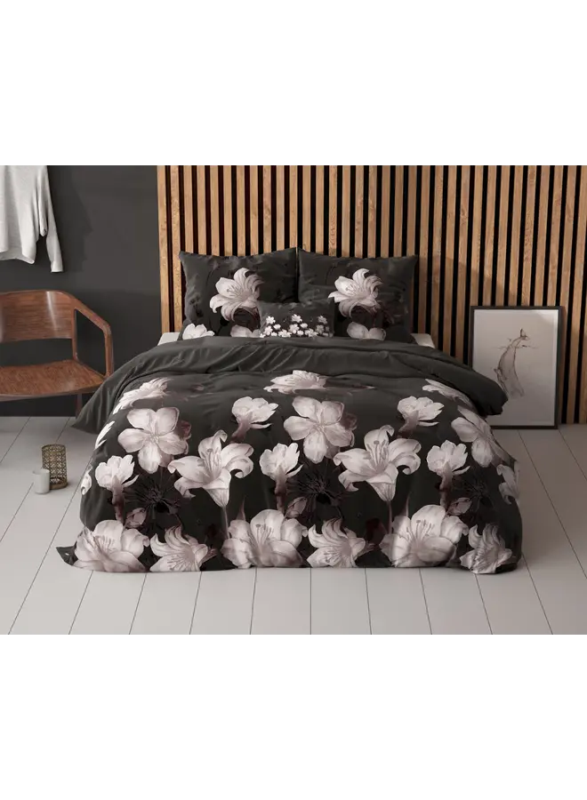 Sleeptime Dekbedovertrek Dark Flower Zwart - Blended Katoen