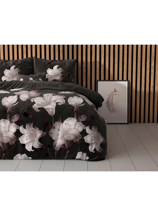 Sleeptime Dekbedovertrek Dark Flower Zwart - Blended Katoen