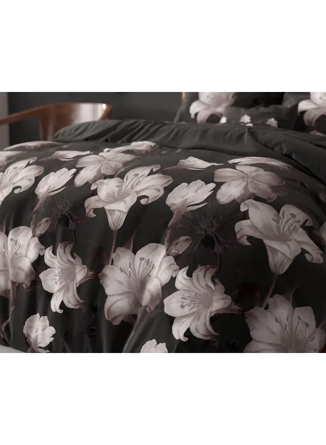Sleeptime Dekbedovertrek Dark Flower Zwart - Blended Katoen