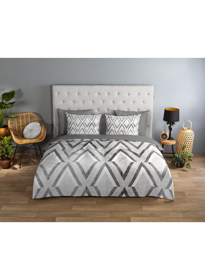 Good Morning Dekbedovertrek Alice Grijs - Katoen