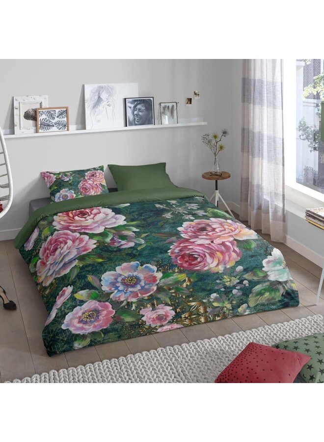 Good Morning Katoen Dekbedovertrek Groen