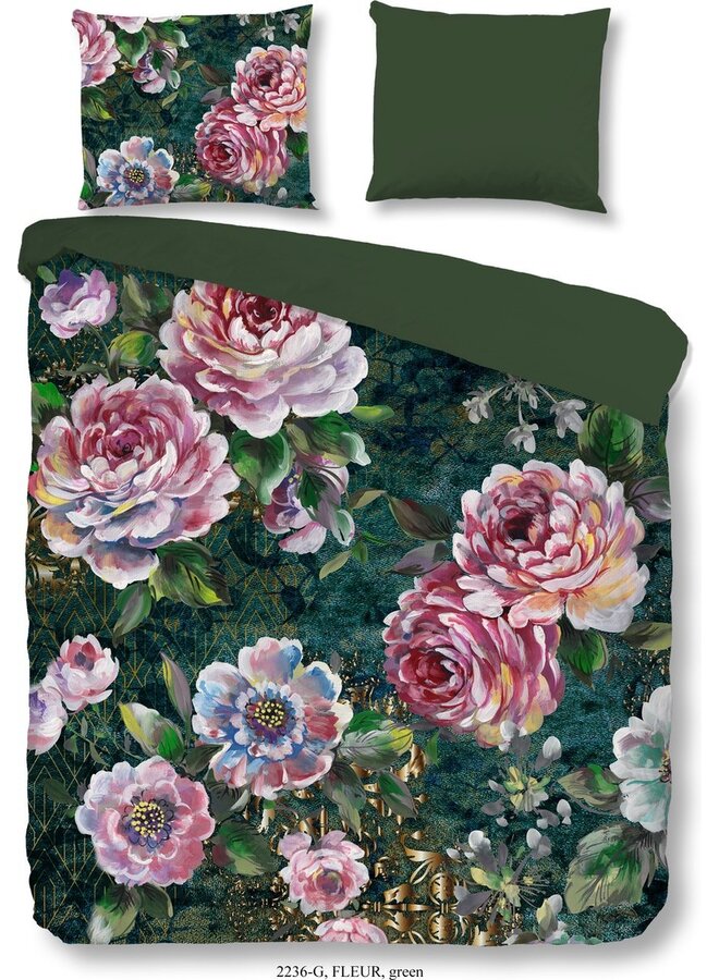 Good Morning Katoen Dekbedovertrek Groen