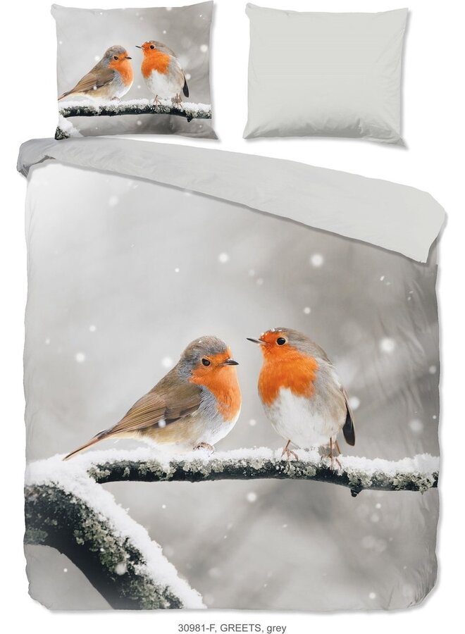 Dekbedovertrek Greets Grijs - Flanel PL3