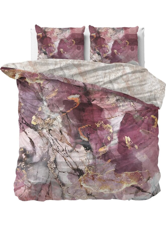 Dekbedovertrek Breccia Roze - Katoensatijn PL2