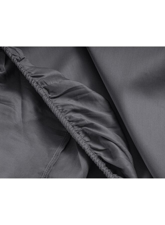 Primaviera Deluxe Hoeslaken Topper Antraciet - Katoensatijn