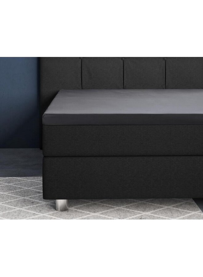 Primaviera Deluxe Hoeslaken Topper Antraciet - Katoensatijn