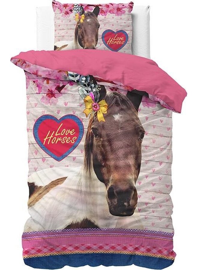 Dreamhouse Dekbedovertrek Kids Love Horse - Katoen