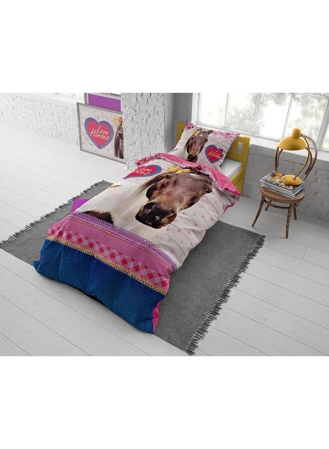 Dreamhouse Dekbedovertrek Kids Love Horse - Katoen