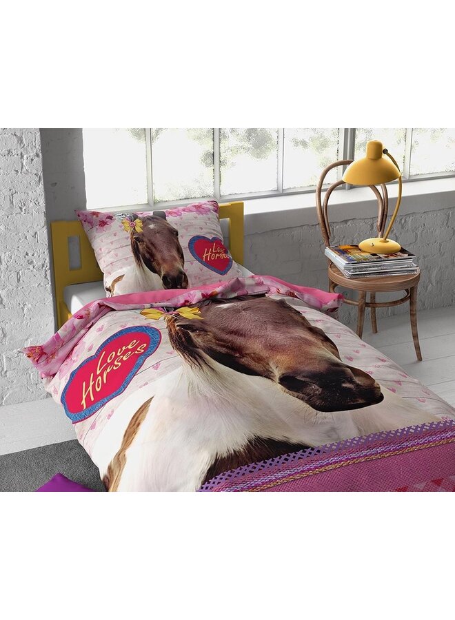 Dreamhouse Dekbedovertrek Kids Love Horse - Katoen