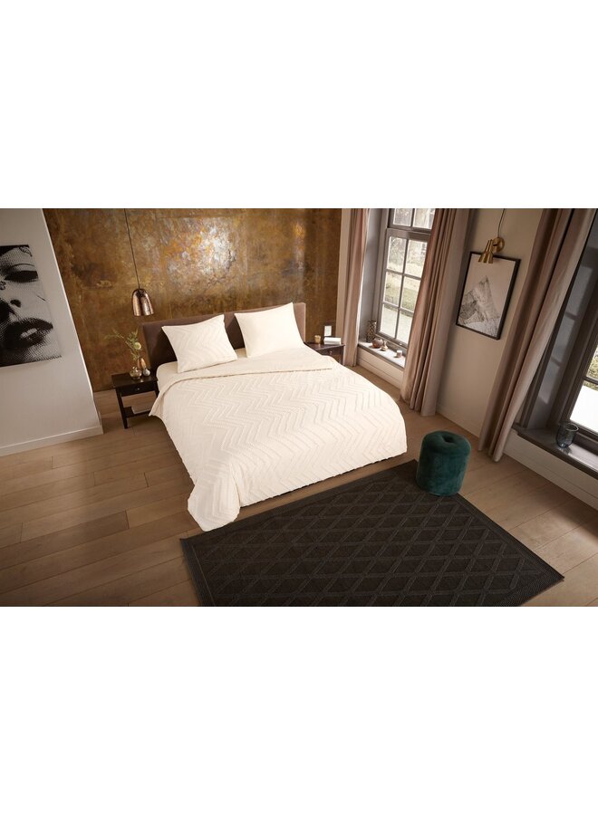 Pure Dekbedovertrek Zigzag Ecru - Microvezel