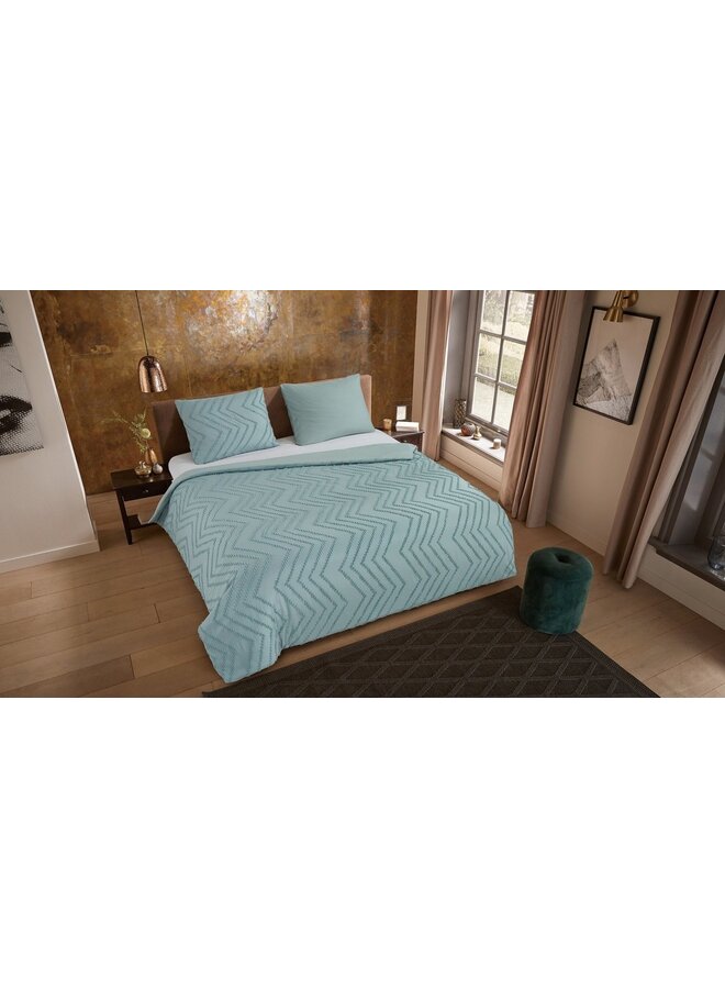 Pure Dekbedovertrek Zigzag Groen - Microvezel