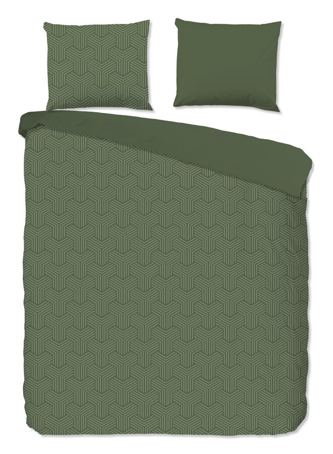 Pure Dekbedovertrek Groningen Groen - Microvezel