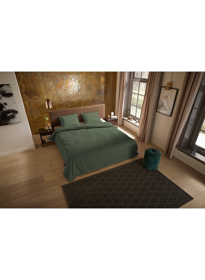 Pure Dekbedovertrek Groningen Groen - Microvezel