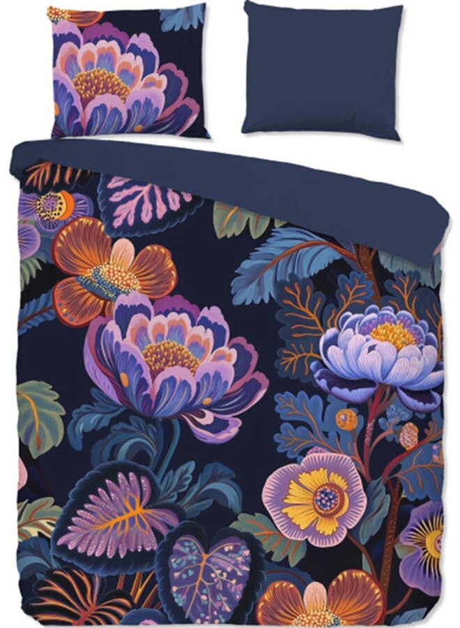 Dekbedovertrek Sharira Donker Blauw - Microvezel PL1