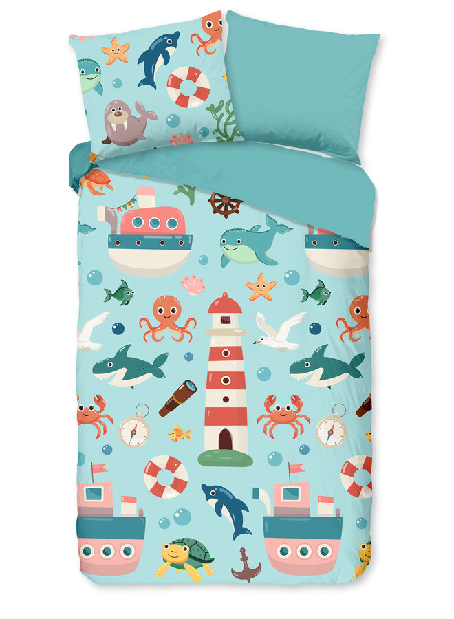 Dekbedovertrek Kids Sailor Aqua - Microvezel PL3