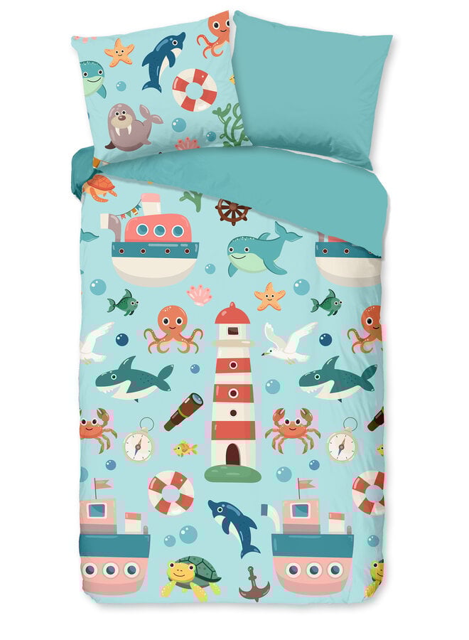 Dekbedovertrek Kids Sailor Aqua - Microvezel